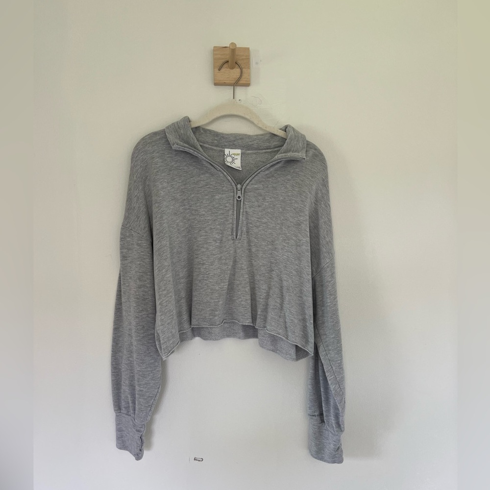 Grey Cropped Sweatshirt from Aerie